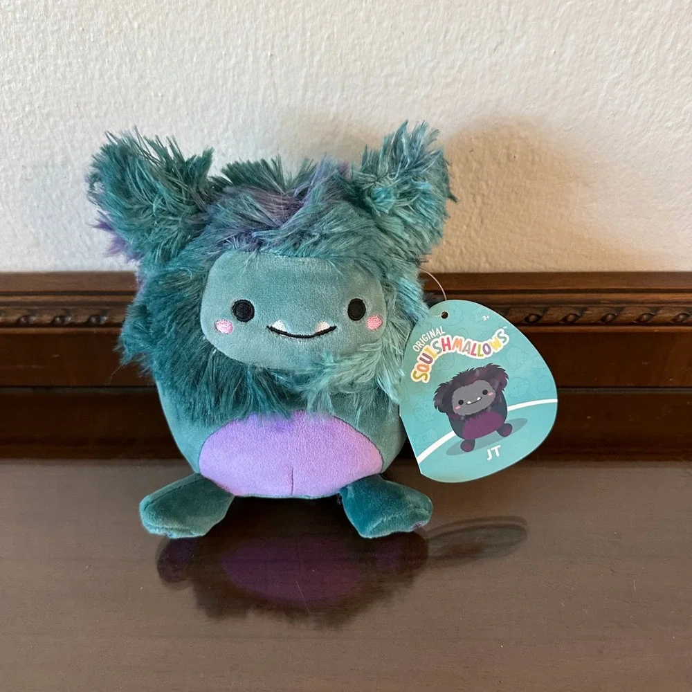 Squishmallows JT the Bigfoot 7'' Teal Purple Fuzzy Mane Plush Toy NWT